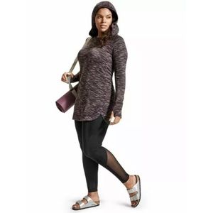 Athleta Black High Rise Shine Mesh Tux Chaturanga
